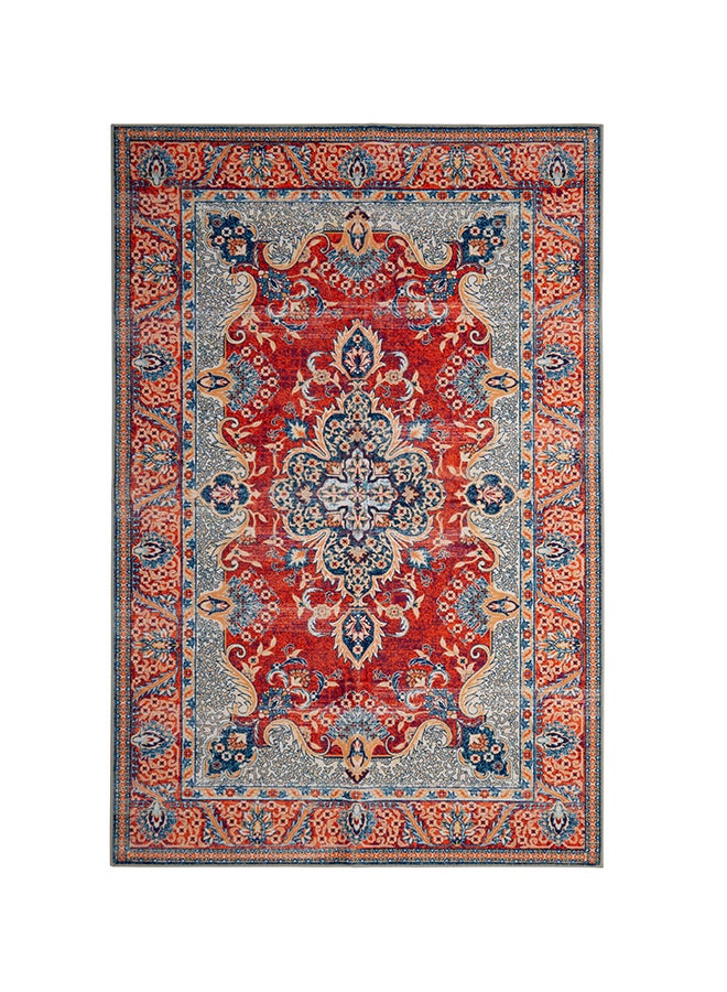 Noon East Carpet Rug Anti-Slip-  Size- 244 x 305 cm - 8x10 ft | Royal Heritage Design | Color- Red & Grey| Ideal as Carpets for Living room, Bedroom & Office - Image 1